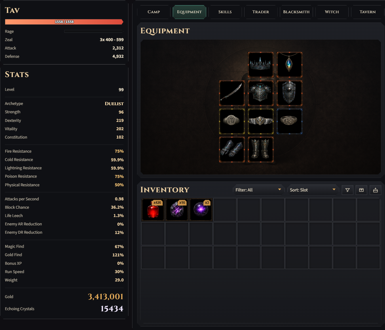 Inventory & equipment