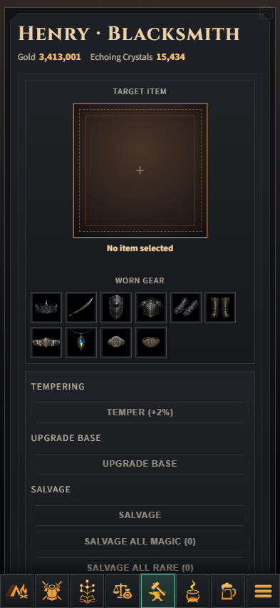 The Blacksmith on mobile