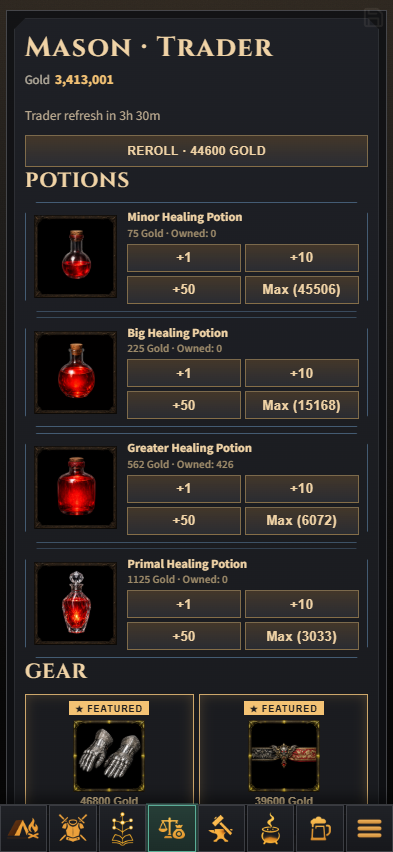 The Trader on mobile