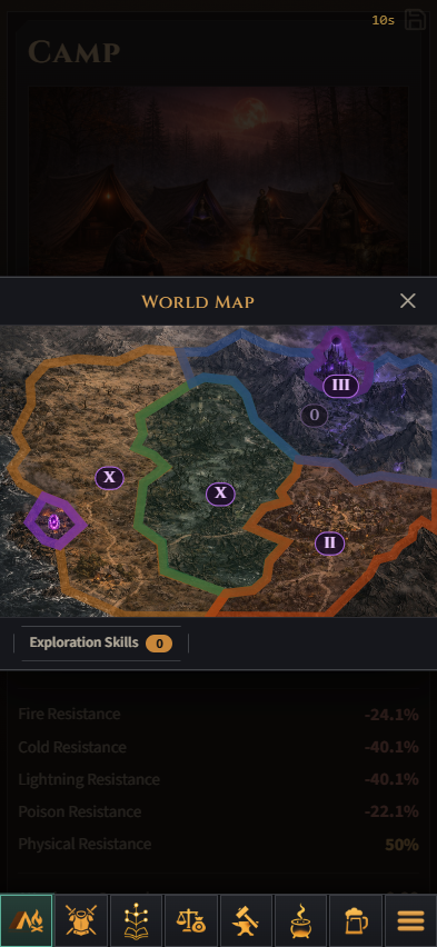 World map on mobile