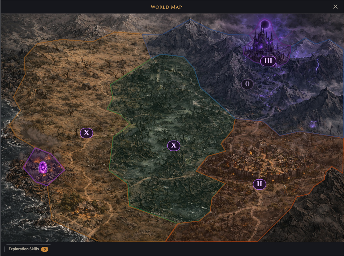 The world map of Theron